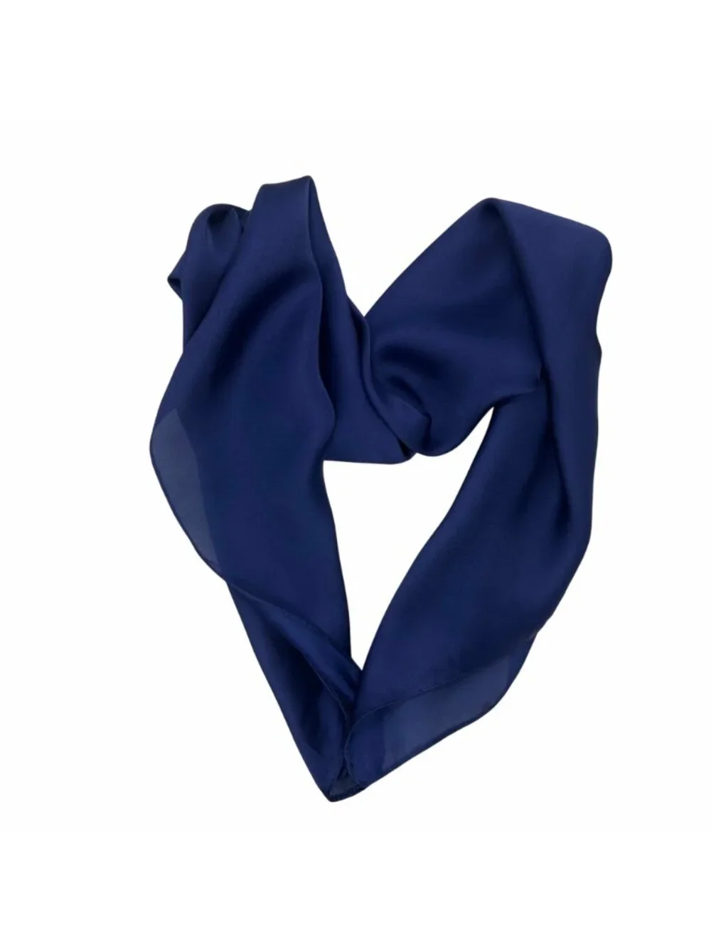 ✨Elegant Square Silky Scarf Bandana Blue Headwear Solid Soft Versatile Shawl New - Picture 3 of 6
